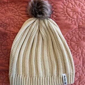 Hurley Women’s Yellow Knit Beanie with Pom